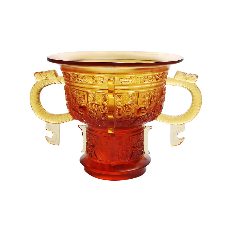 Čínsky statív s rukoväťou dračích uší a tŕňovým vzorom