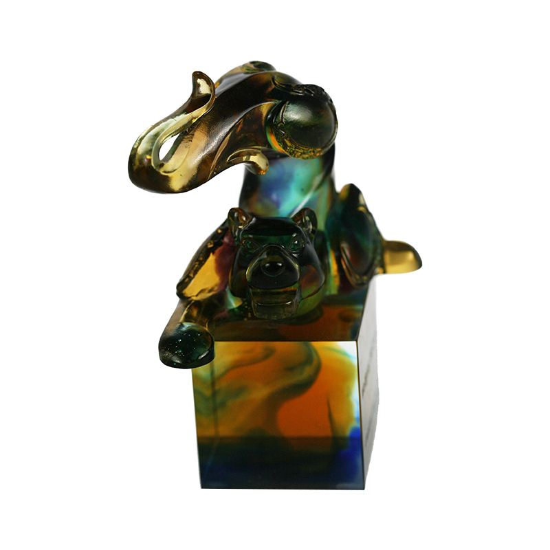 Sklenená krištáľová pečať Tiger