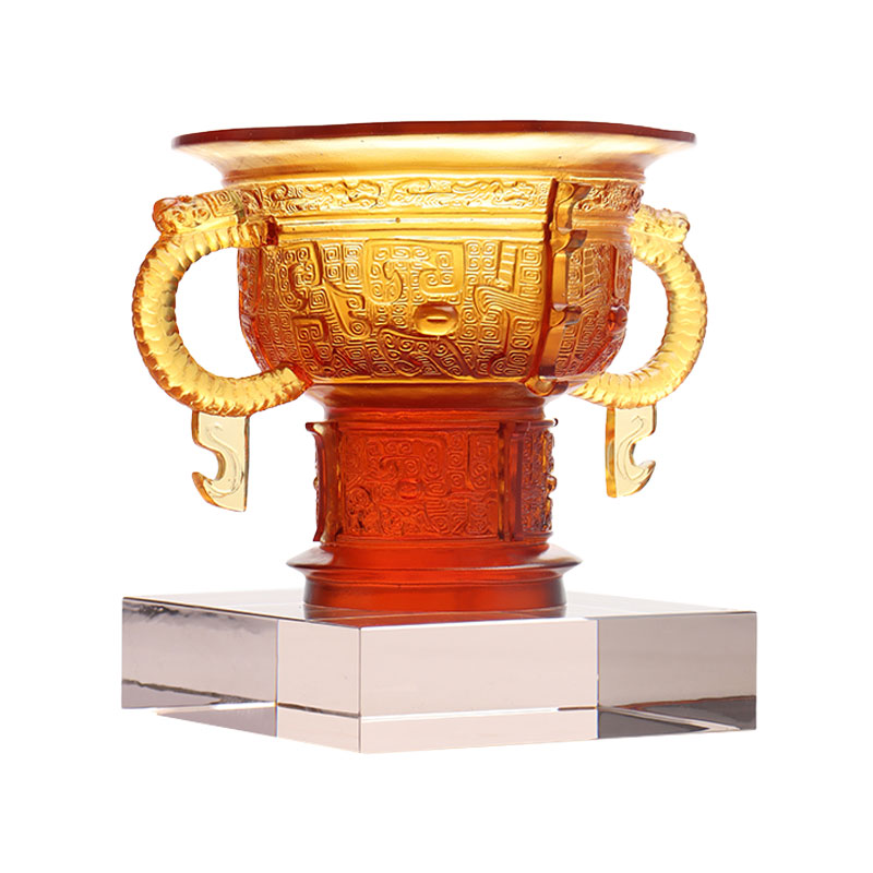 Čínsky statív s rukoväťou dračích uší a tŕňovým vzorom