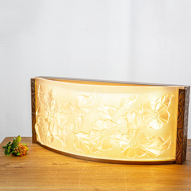 Sklenené ozdobné lampy so vzorom kvetu ibišteka