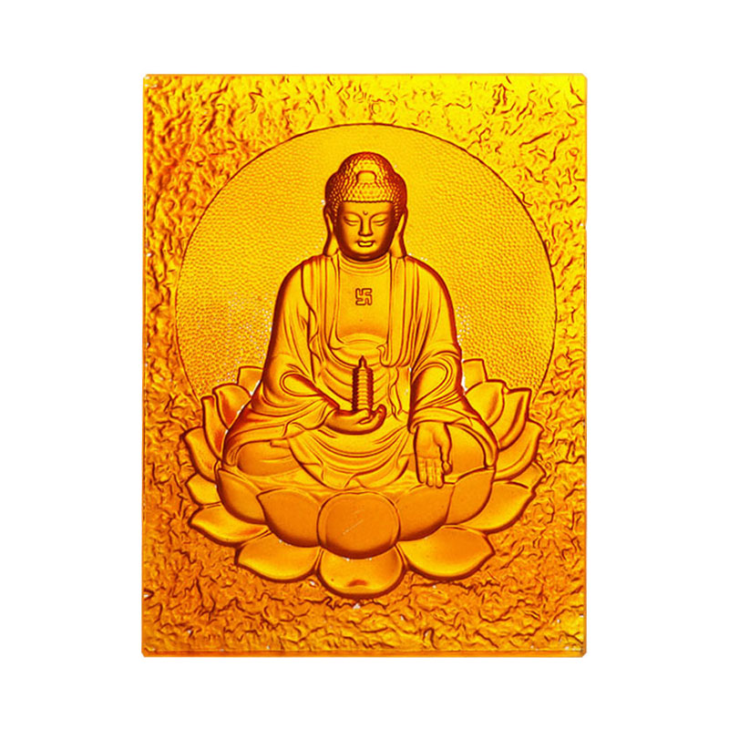 Orientálna medicína Budha zlatá tehla z krištáľového skla