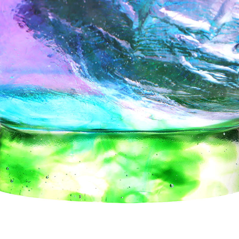 Krištáľová sklenená miska na ovocie s ozdobou vtáčika