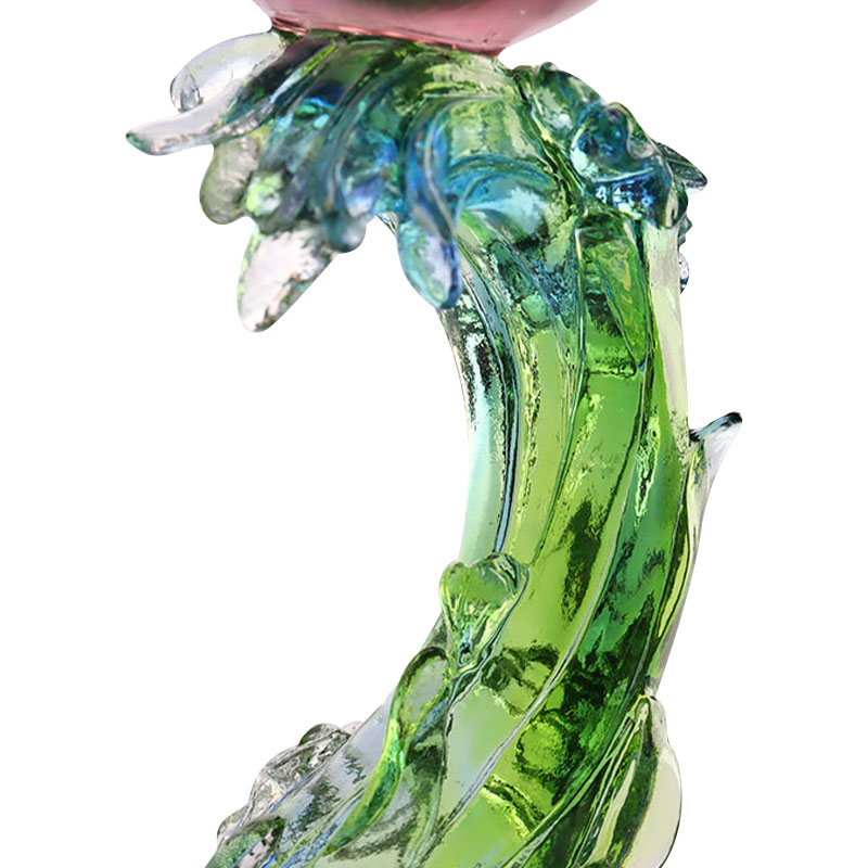 Krištáľový sklenený svietnik v tvare lotosu