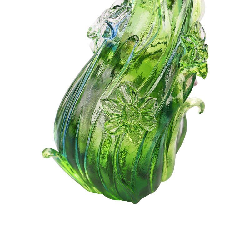 Krištáľový sklenený svietnik v tvare lotosu