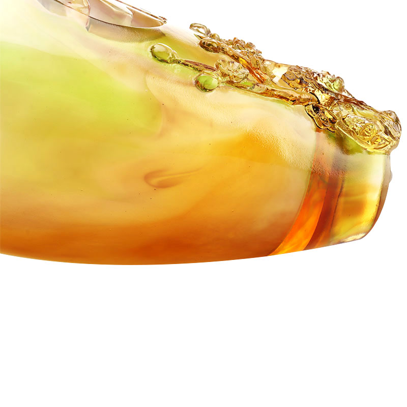 Bytové dekorácie Slivkový kvet Vyrezávaný dizajn Váza z jantárového skla