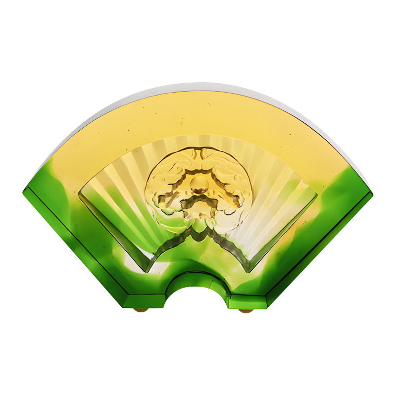 Čínske vejárovité glazované sklenené ozdoby