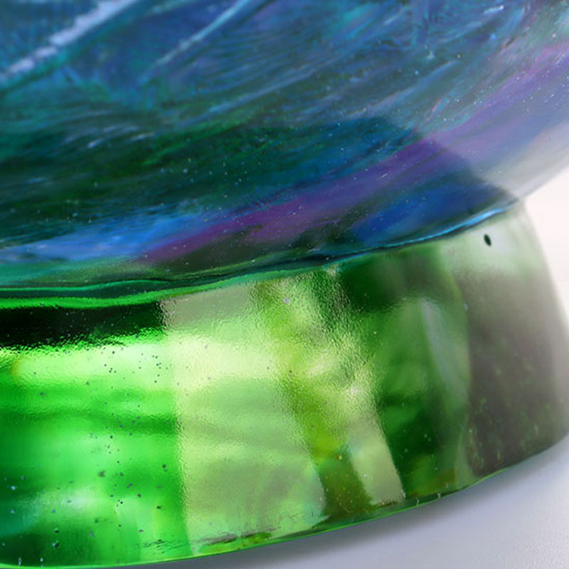 Krištáľová sklenená miska na ovocie s ozdobou vtáčika