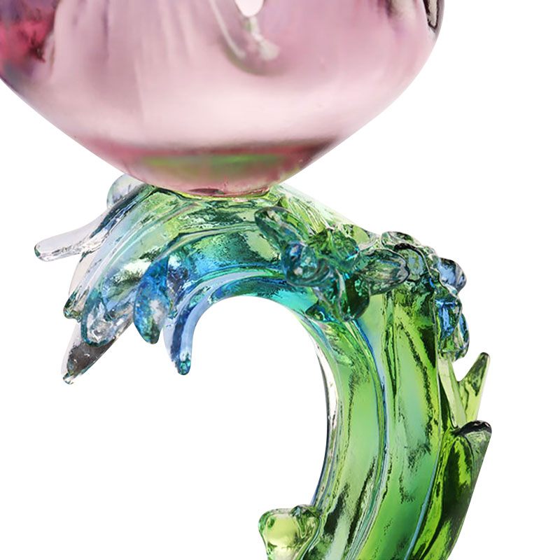 Krištáľový sklenený svietnik v tvare lotosu