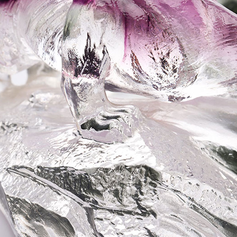 Umelecký dekoratívny sklenený oválny podnos na ovocie