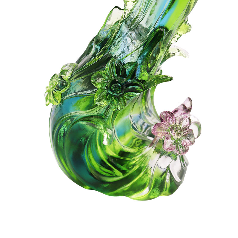 Krištáľový sklenený svietnik v tvare lotosu