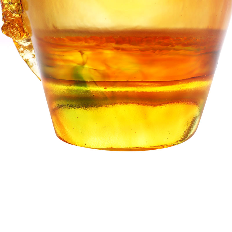 Bytové dekorácie Slivkový kvet Vyrezávaný dizajn Váza z jantárového skla