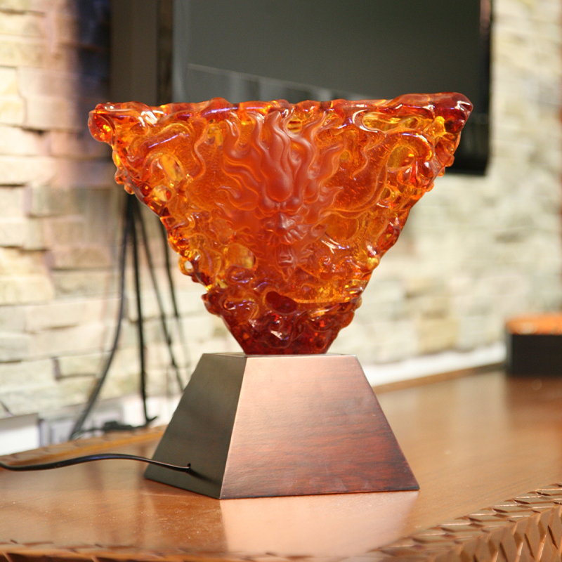 Oranžové sklenené dekoratívne stolové ozdoby na lampu