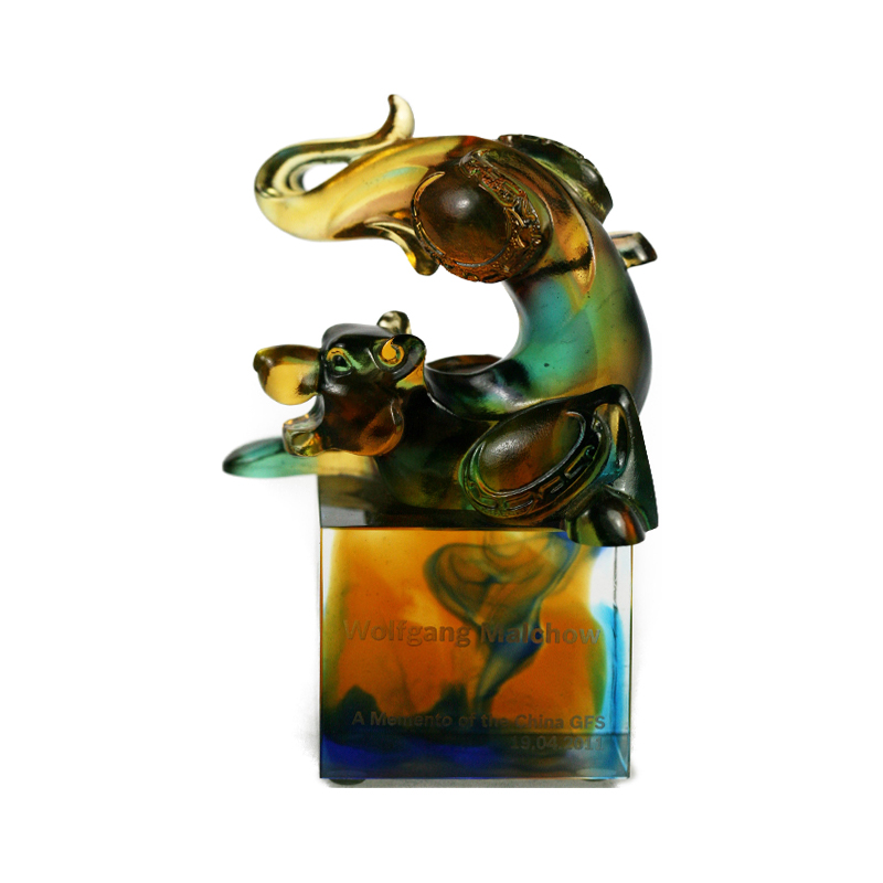 Sklenená krištáľová pečať Tiger