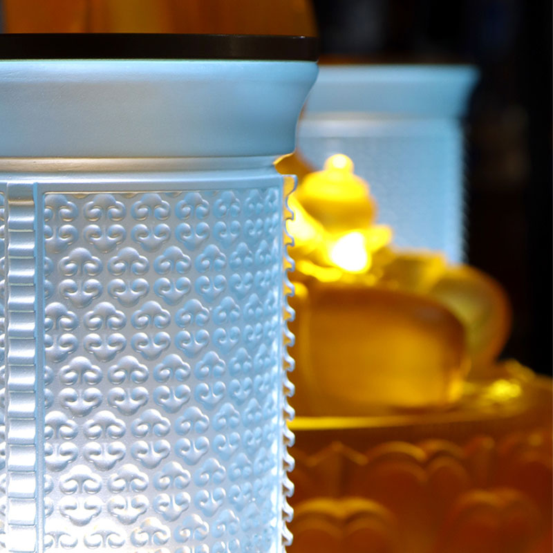 Svetlomodrá séria Ruyi Súprava sklenených budhistických oltárov