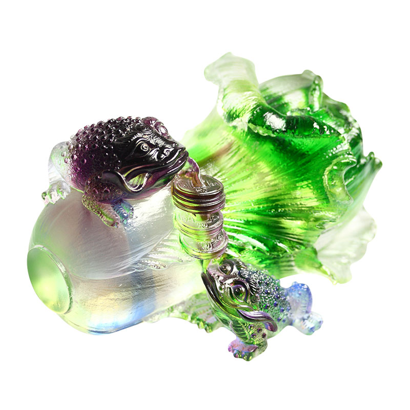 Krištáľové sklo Zlatá ropucha Sochárske ozdoby