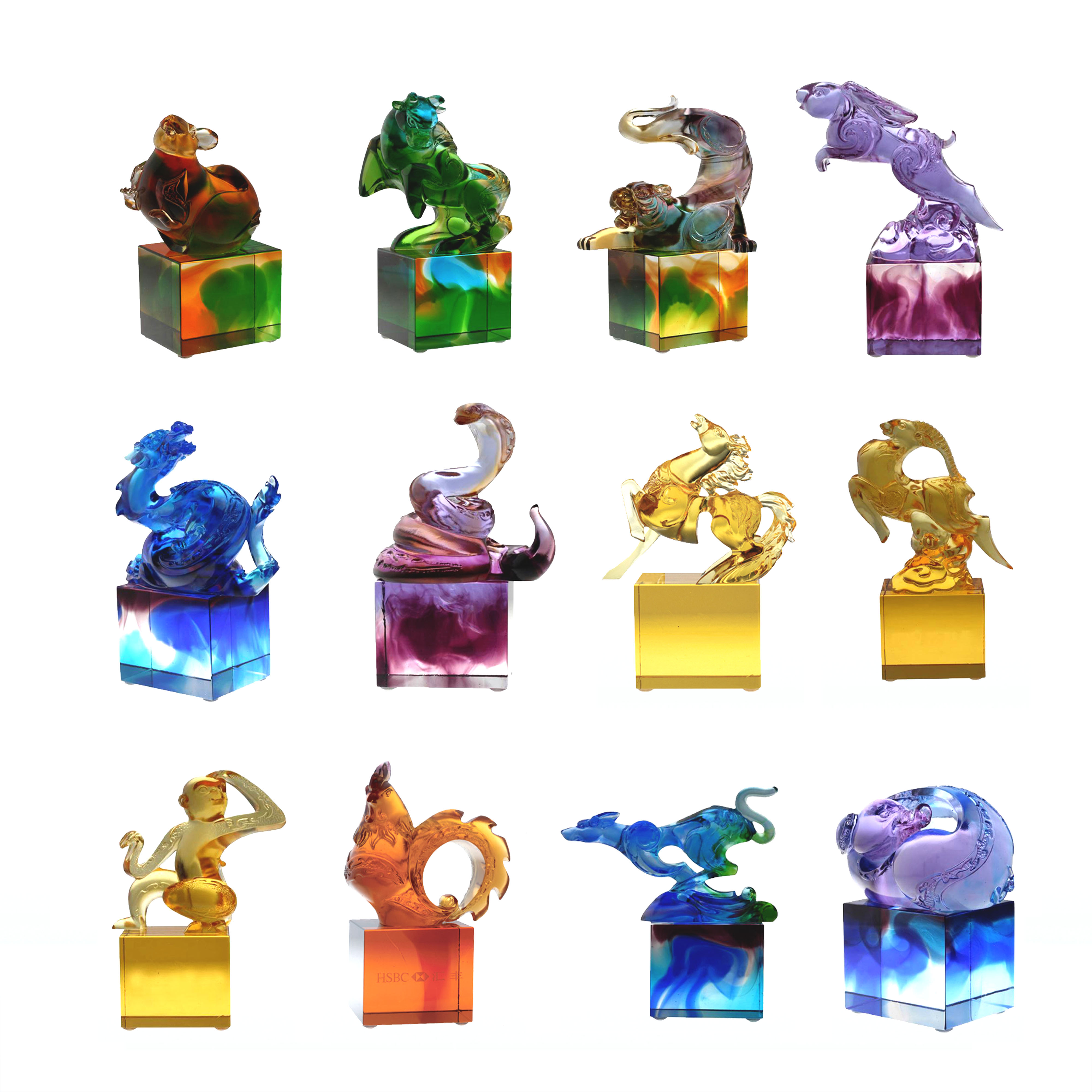 Modro-zelená klasická sklenená pečaťová ozdoba