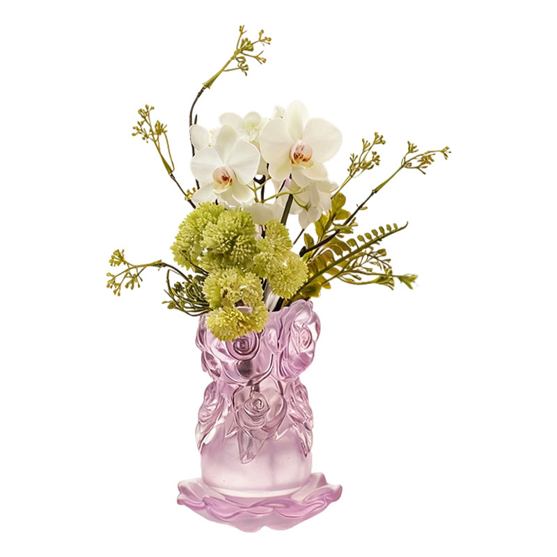 Proces odlievania strateného vosku Sklenené domáce dekorácie Krištáľová sklenená váza „Ružová váza“